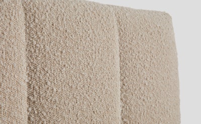 Close up, fabric detail of Bliss Attachable Headboard in Boucle Cream