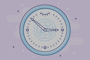 Illustration of a sleeping clock