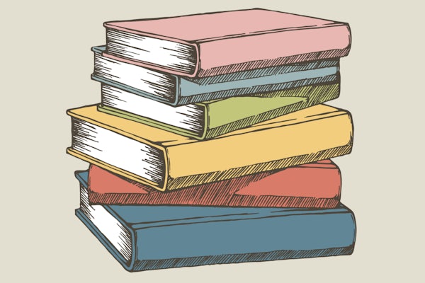 Illustration of a pile of books