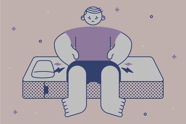 Illustration of person sitting on Casper mattress